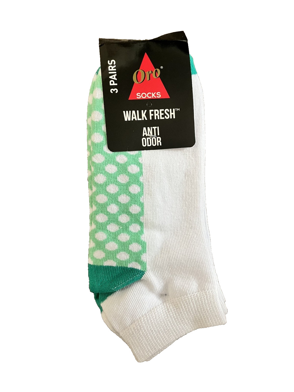 Women's Oro Socks New with Tags 3 Pairs Walk Fresh Anti Oder Mint White Socks